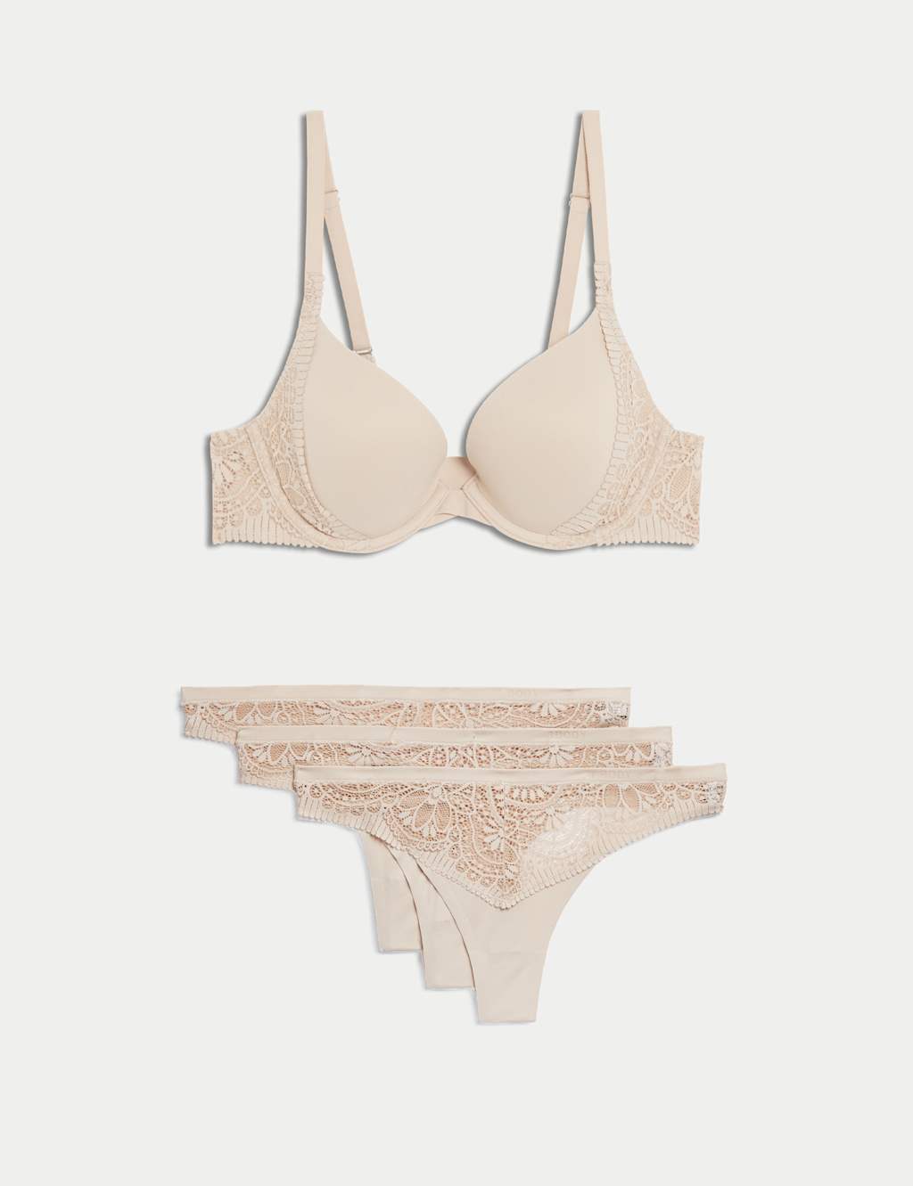 Body Soft™ Wired Plunge T-Shirt Bra Set A-E 1 of 6
