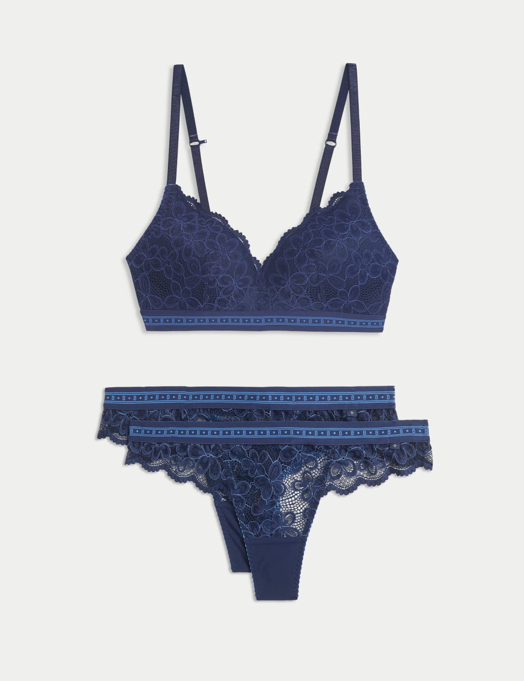 Cleo Lace Non Wired Plunge Bra Set A-E 1 of 6