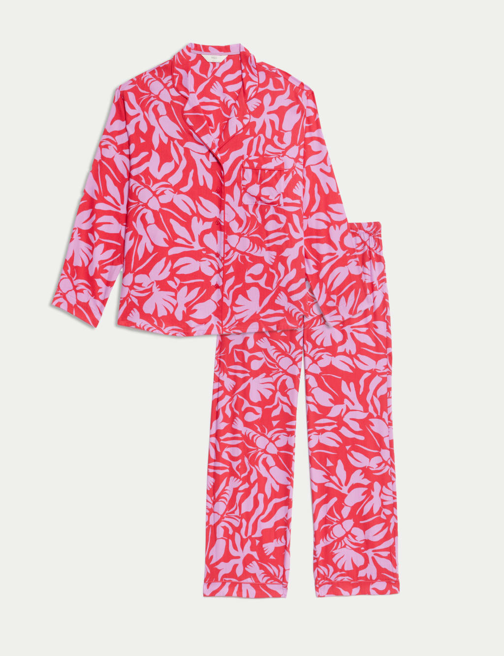 Cotton Blend Lobster Print Pyjama Top Set 1 of 6