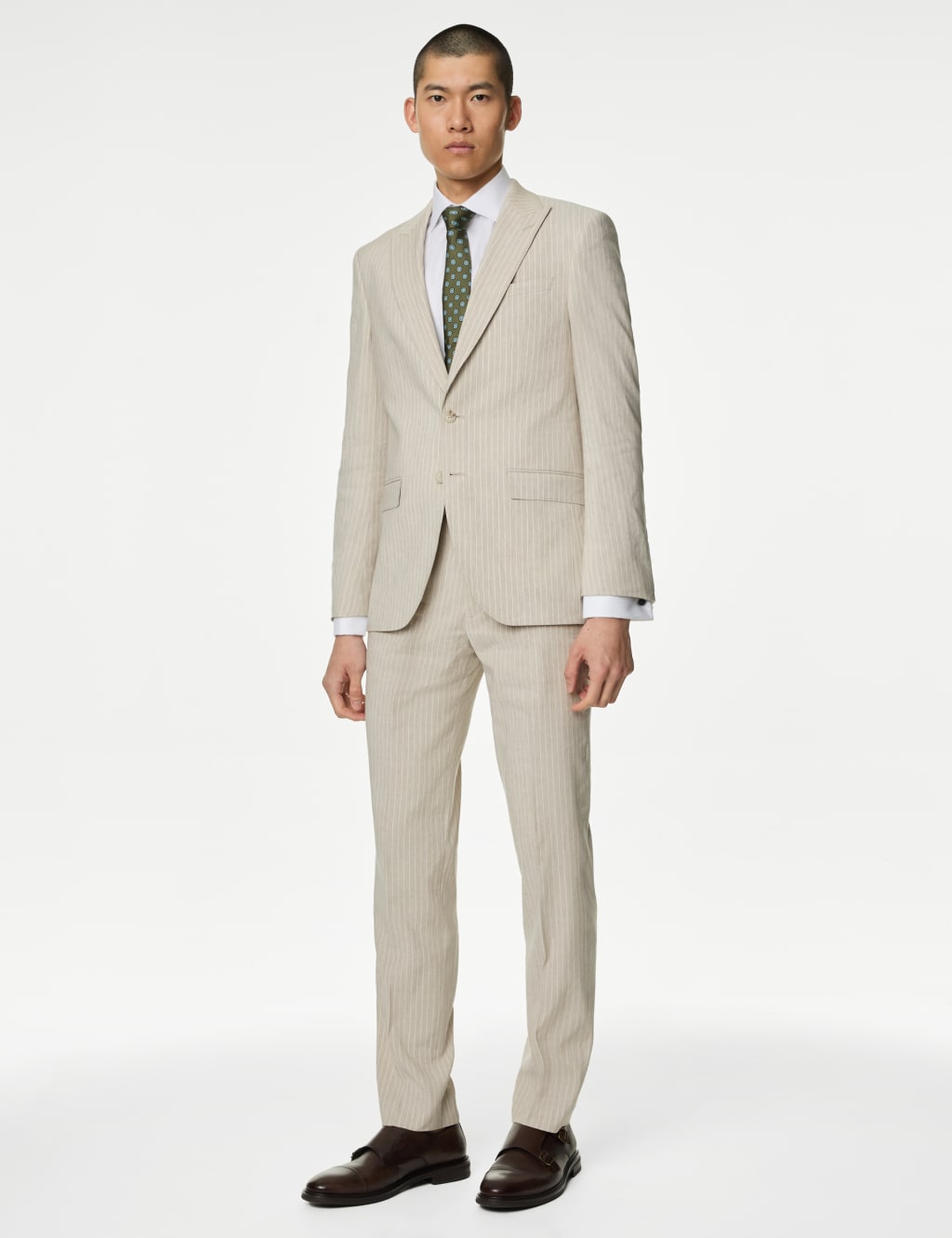 Tailored Fit Italian Linen Miracle™ Stripe Suit 4 of 7