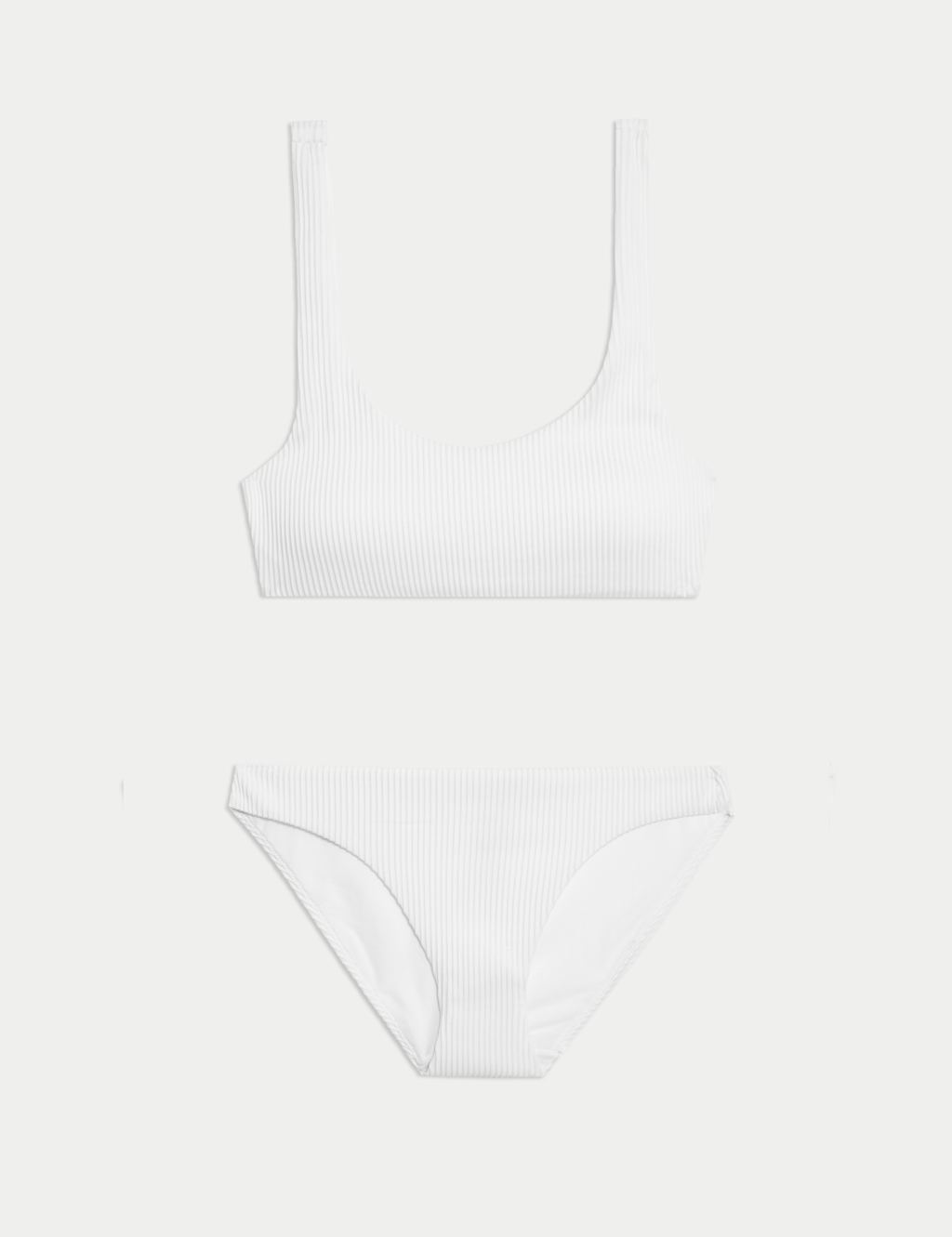 Ribbed Padded Scoop Neck Bikini Set 1 of 6