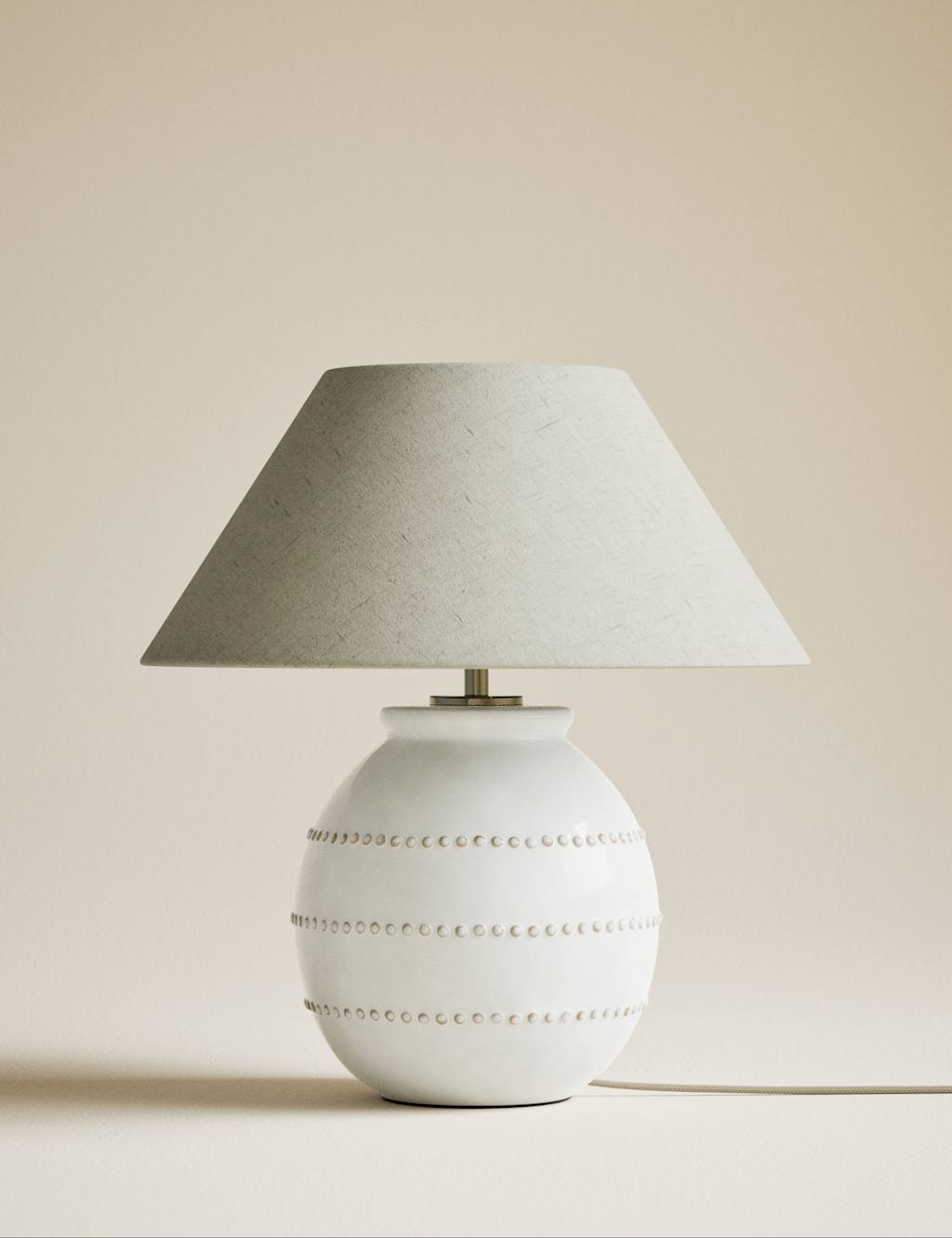 M&S Ceramic Bobble Table Lamp - Cream