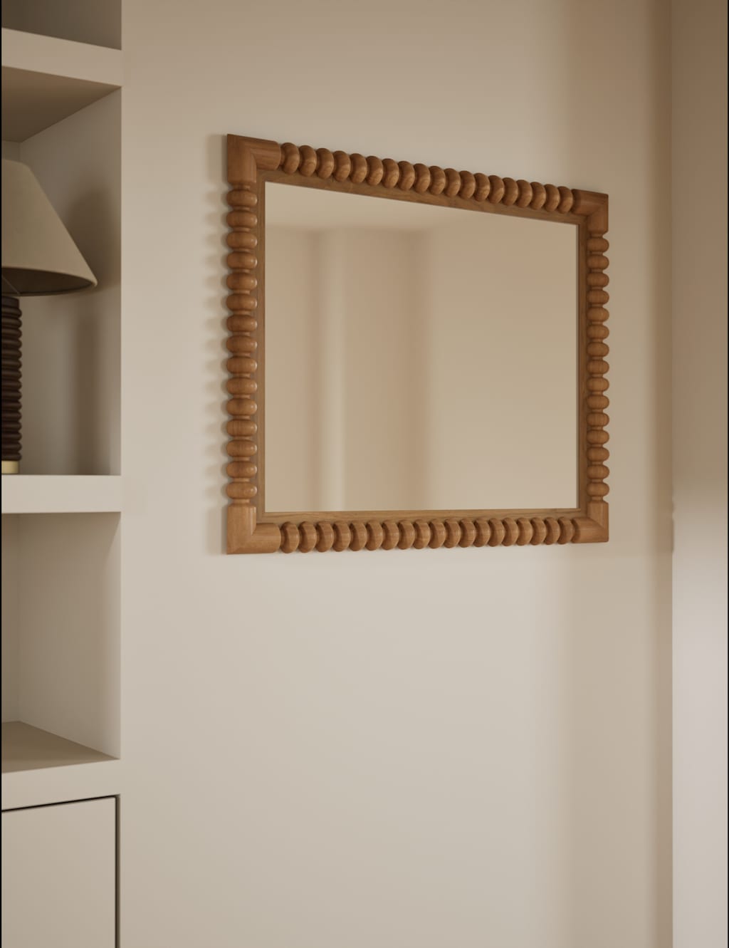 M&S Evelyn Wooden Wall Mirror - Natural