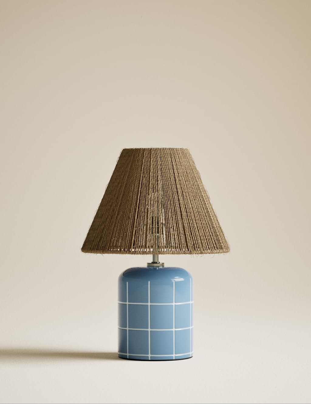 M&S Rechargeable Ceramic Tile Table Lamp - Blue