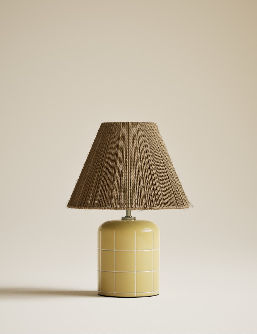 M&S Rechargeable Ceramic Tile Table Lamp - Ochre