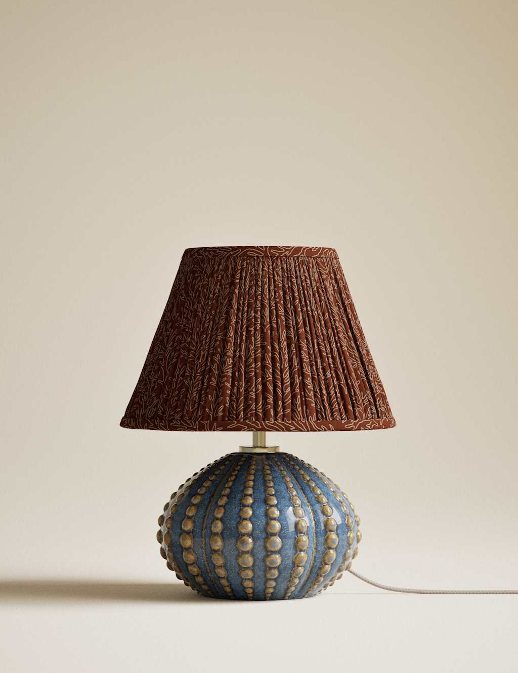 M&S Ceramic Bobble Table Lamp - Blue