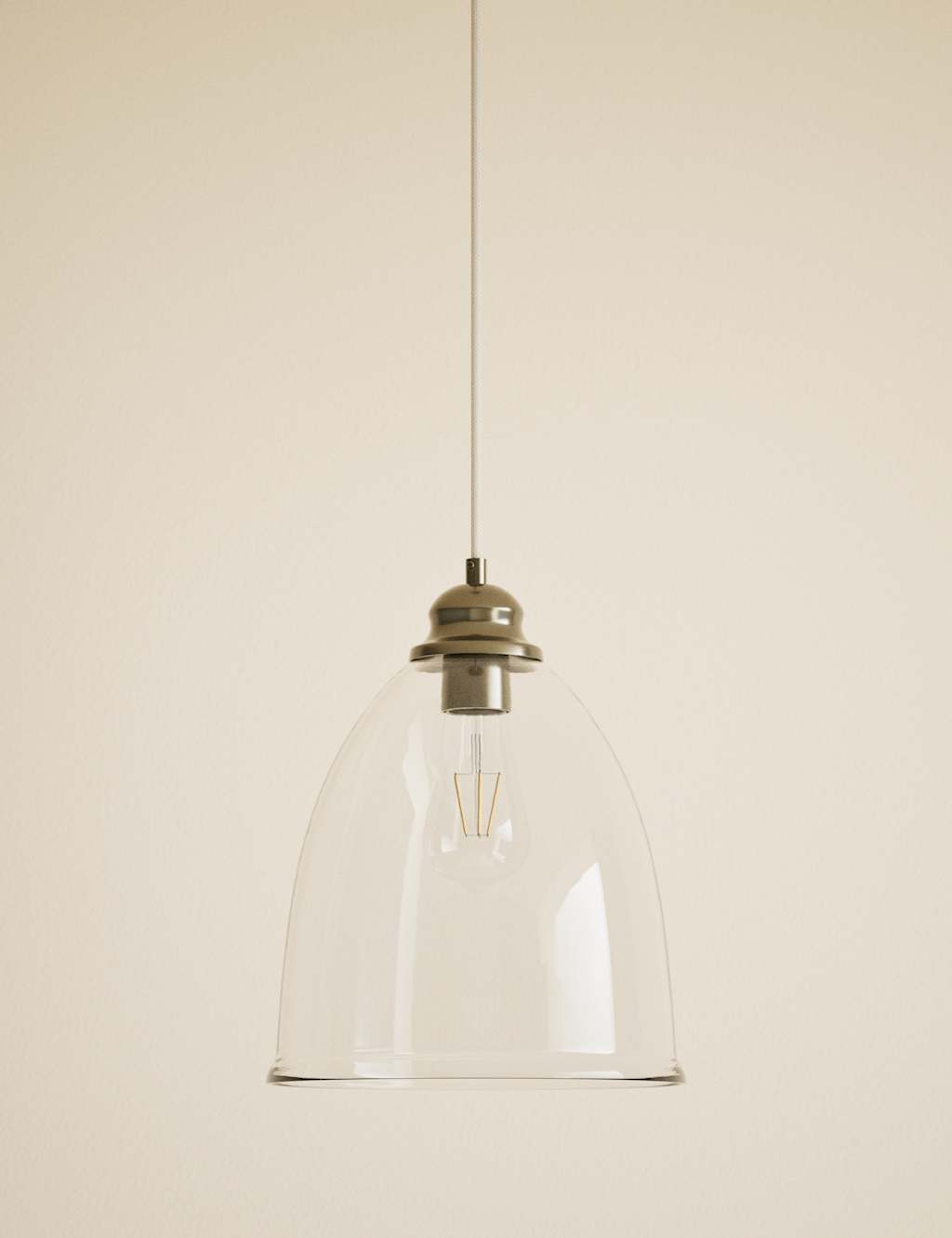 M&S Clear Glass Bell Shape Pendant Light