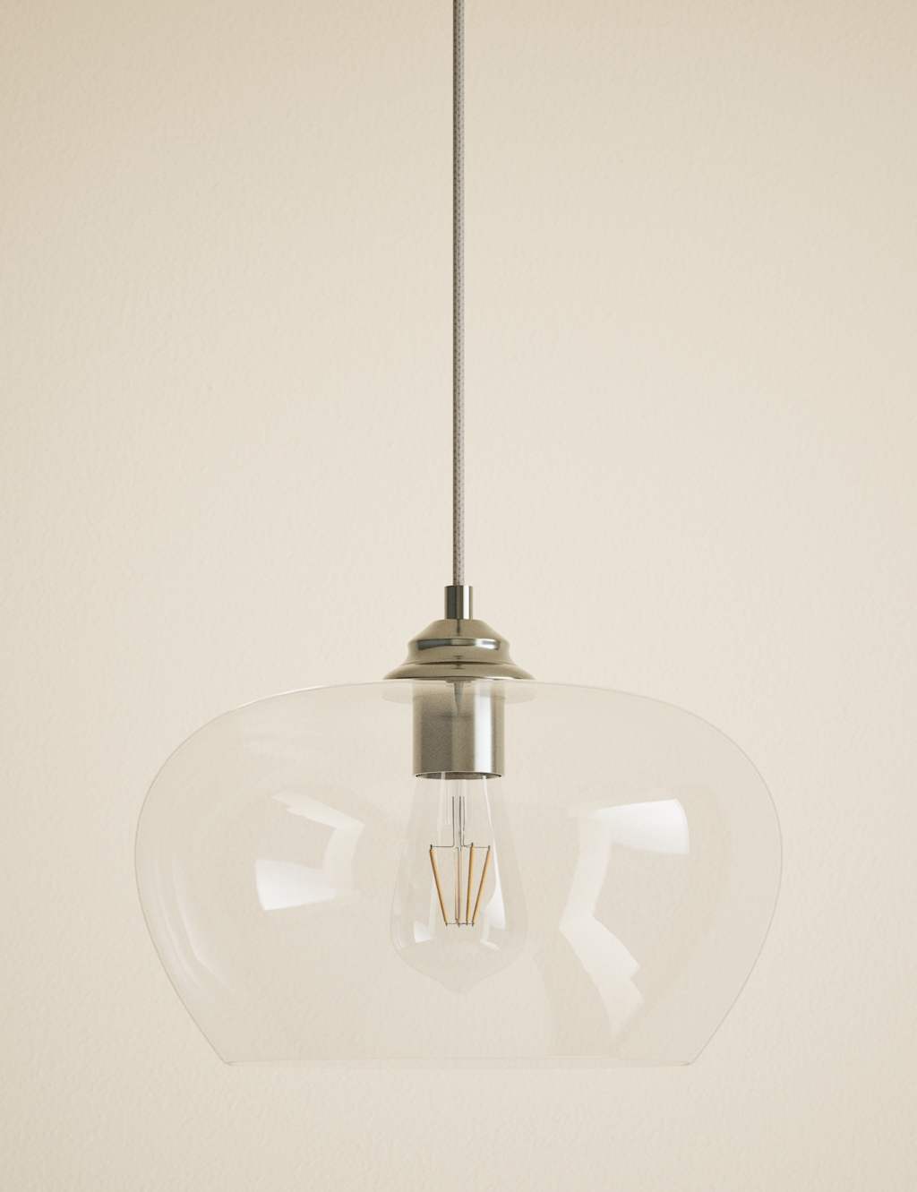 M&S Clear Glass Oval Shape Pendant Light