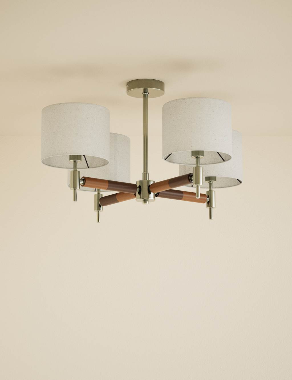 M&S Marlowe Metal Flush Ceiling Light - Natural