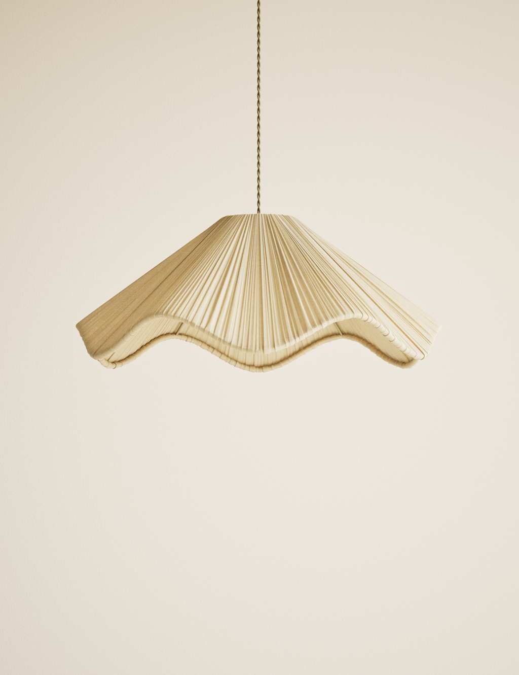 M&S Pleated Wave Large Easy Fit Shade - Cream