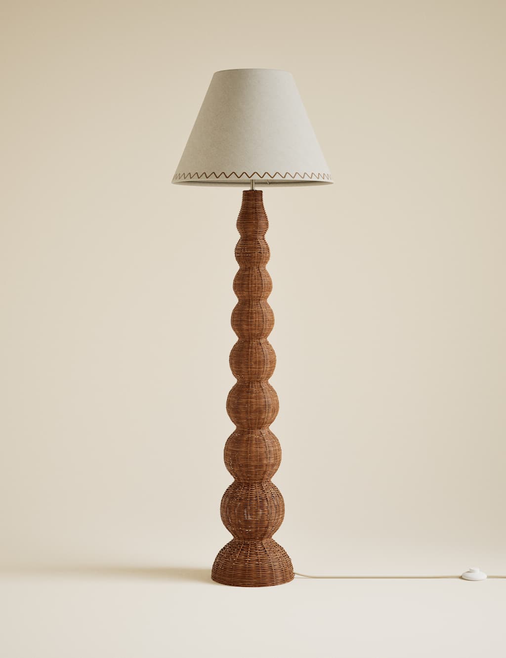 M&S Wicker Graduated Base Floor Lamp - Brown
