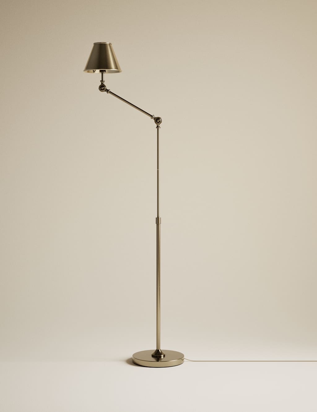 M&S Brass Hat Adjustable Floor Lamp - Antique Brass