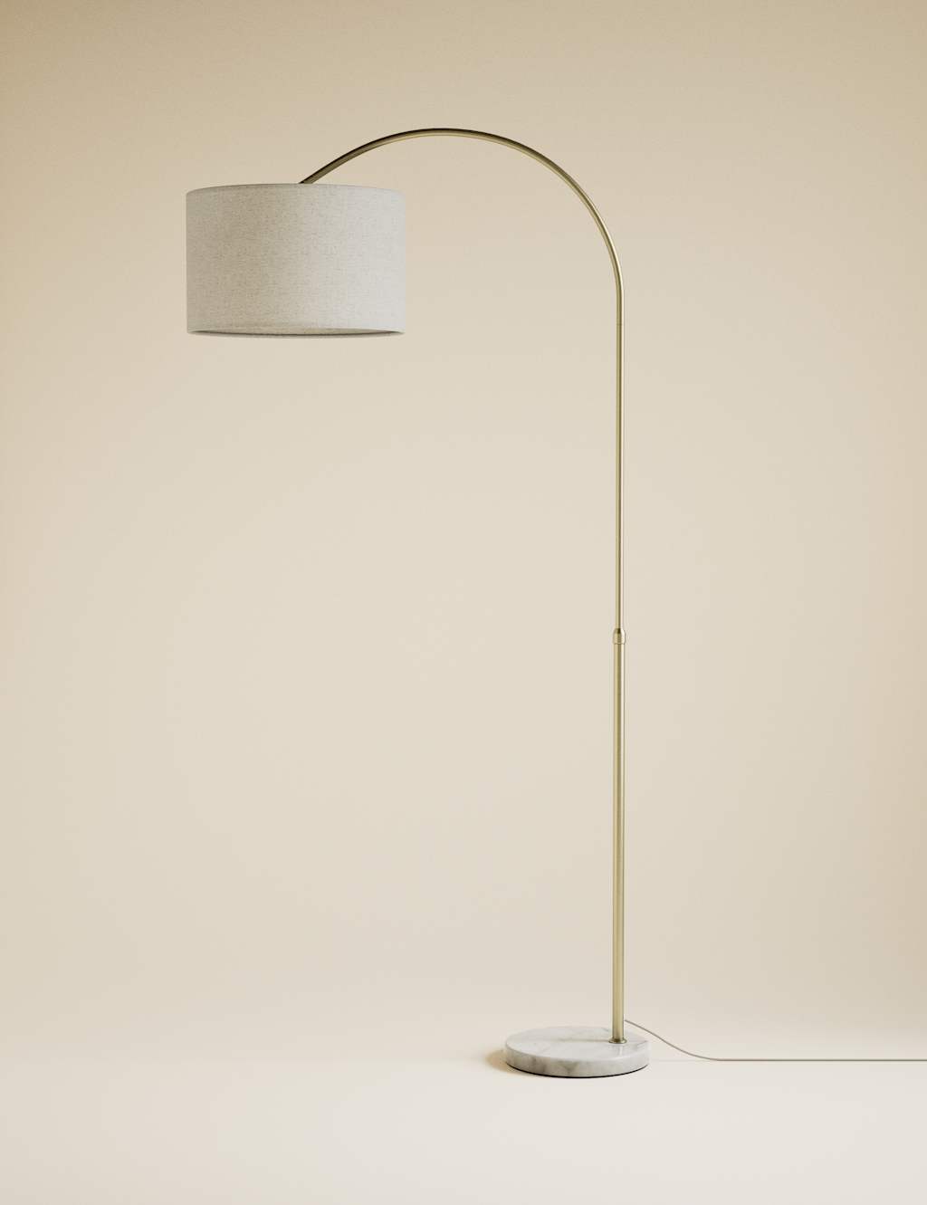 M&S Overreach Marble Base Floor Lamp - Antique Brass