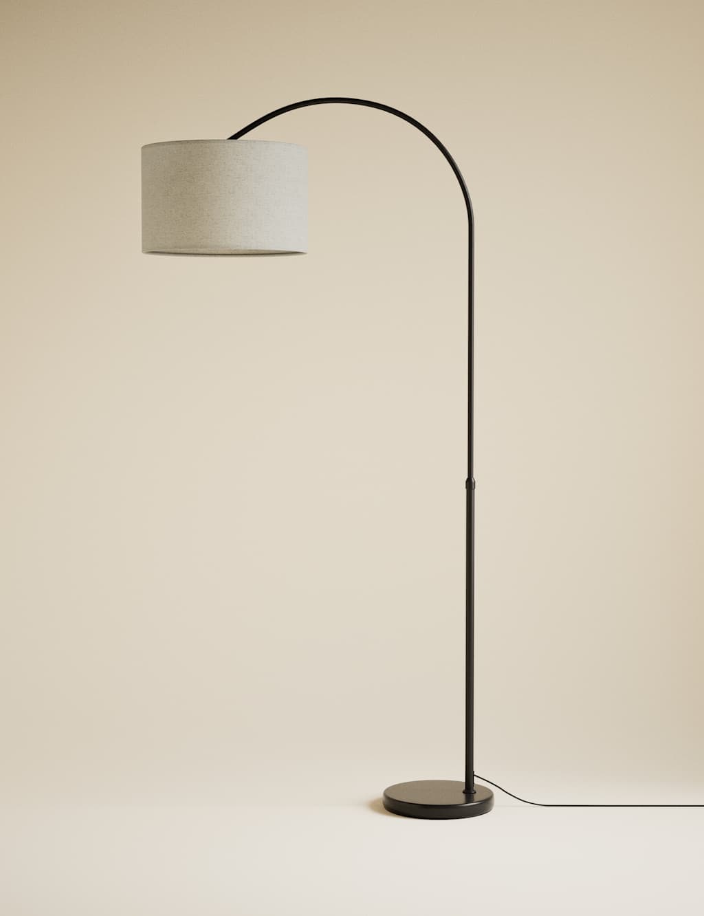 M&S Overreach Marble Base Floor Lamp - Black