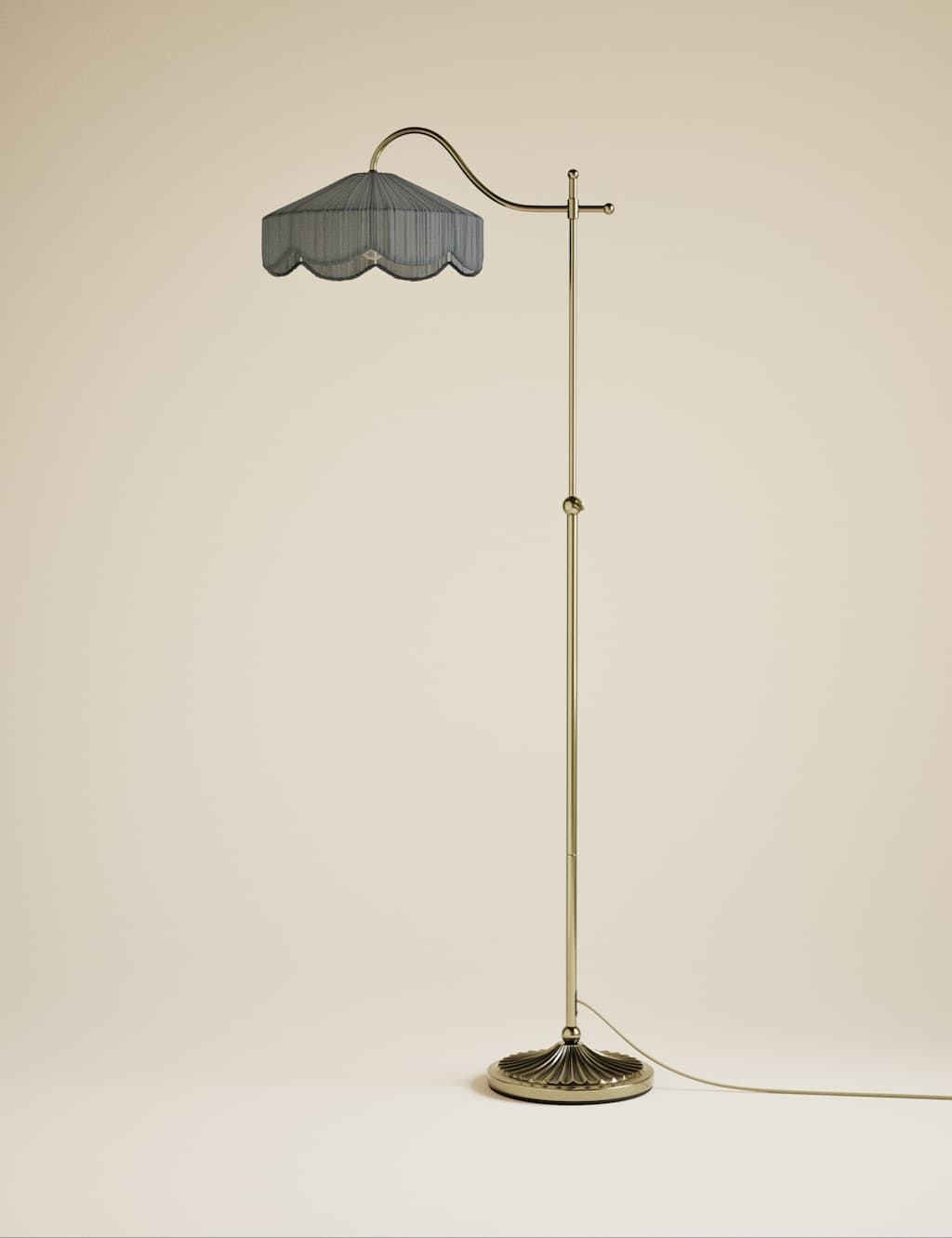 M&S Winnie Pleated Floor Lamp - Antique Brass
