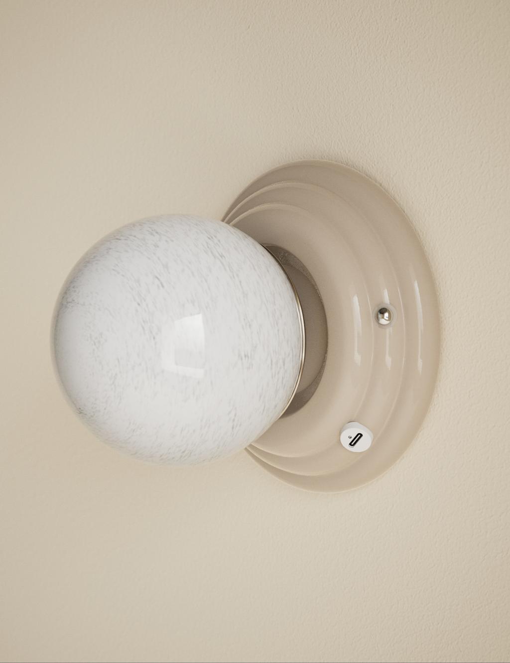 M&S Rechargeable Ribbed Wall Light Taupe