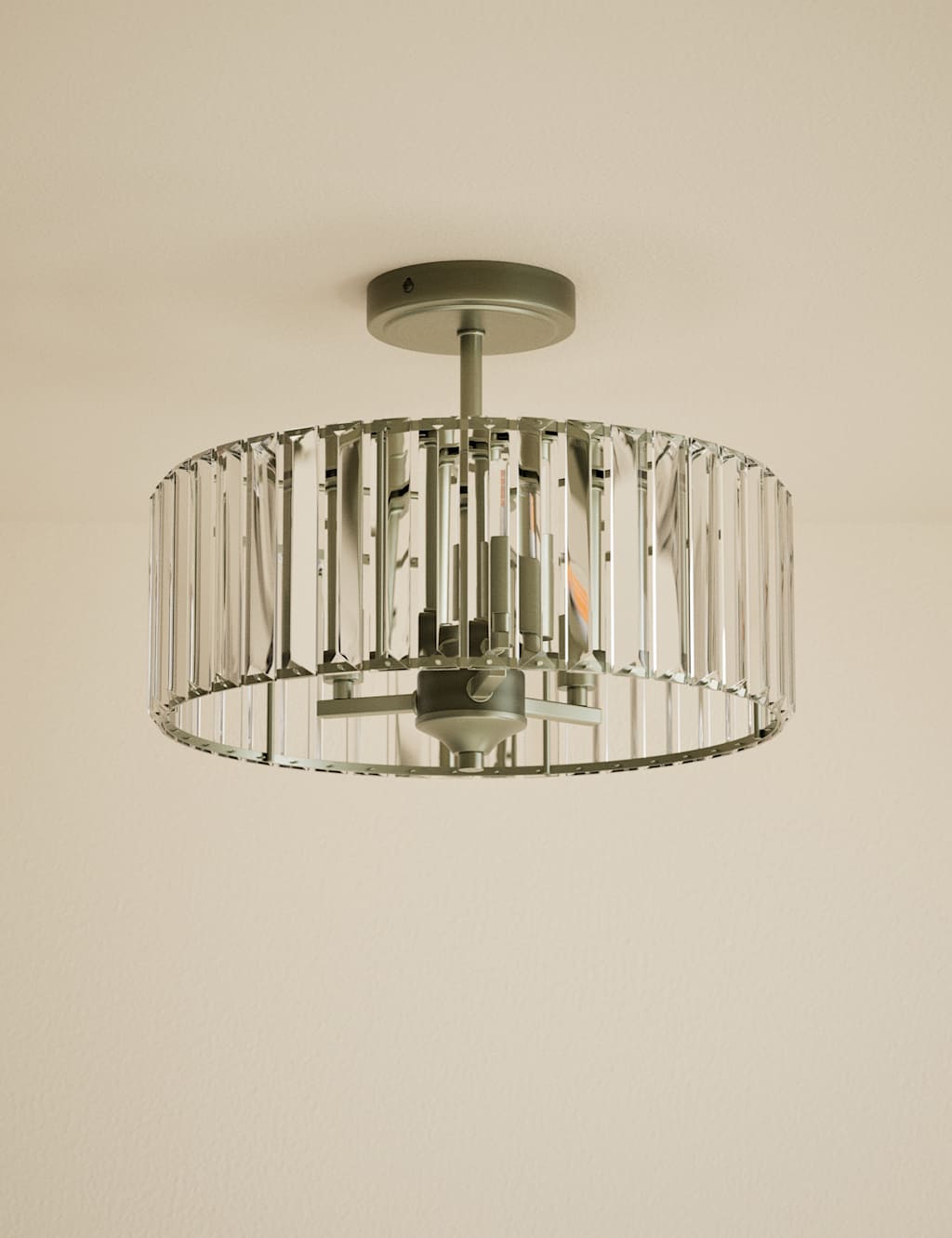 Image of M&S Crystal Glass Flush Ceiling Light&hellip;