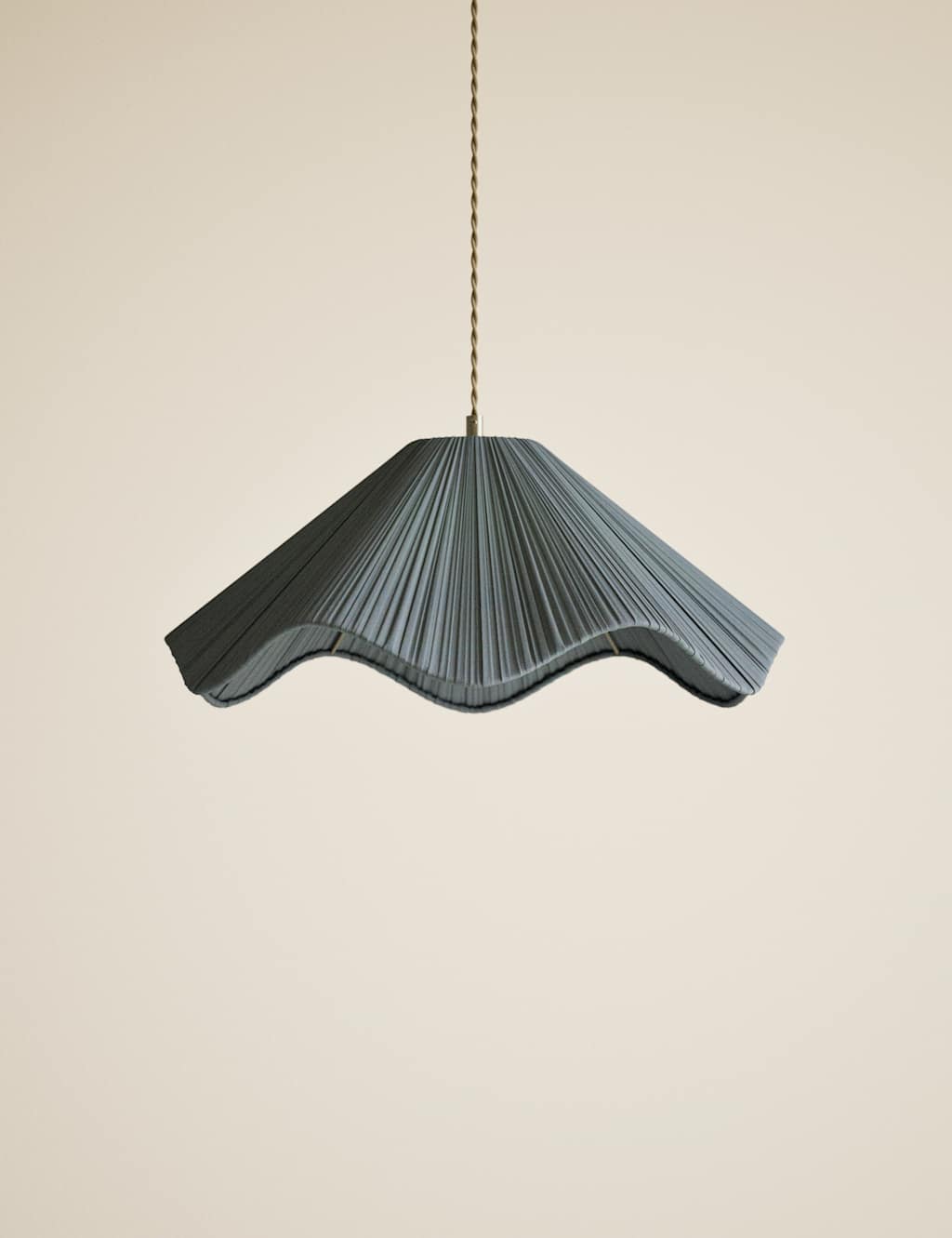 M&S Wave Pleated Easy Fit Ceiling Lamp Shade - Blue