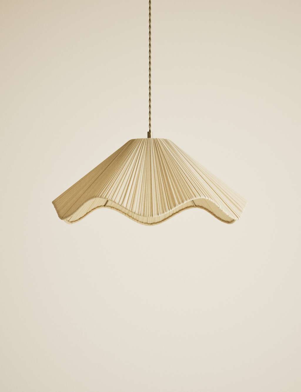 M&S Wave Pleated Easy Fit Ceiling Lamp Shade - Cream