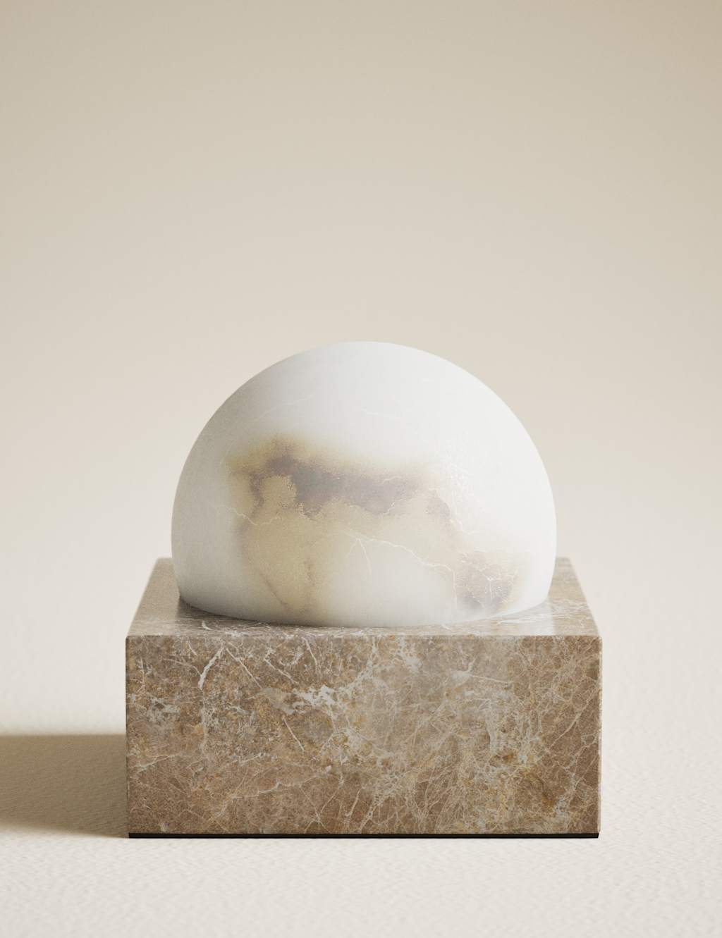 M&S Alabaster & Marble Rechargeable Table Lamp - Natural