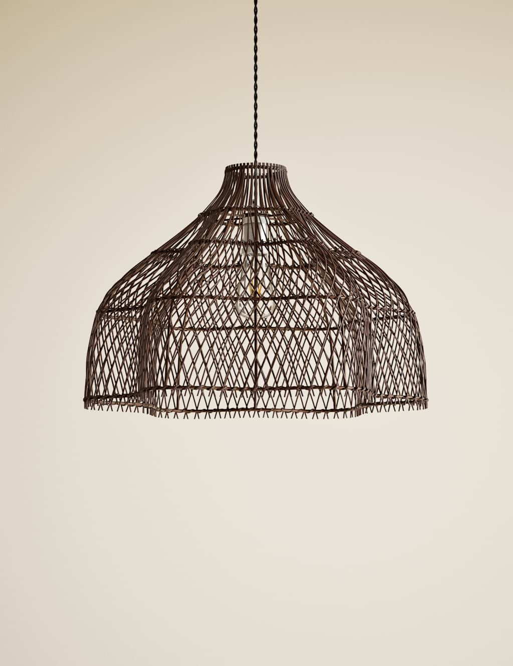 M&S Open Weave Squiggle Ceiling Lamp Shade - Dark Brown
