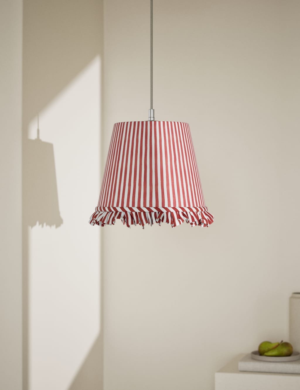 Watercolour Stripe Ruffle Edge Lamp Shade