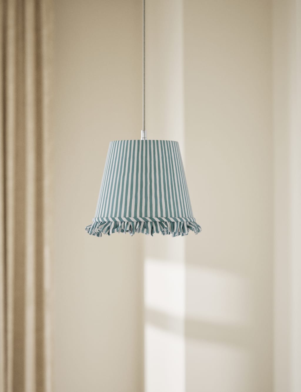 Watercolour Stripe Ruffle Edge Lamp Shade