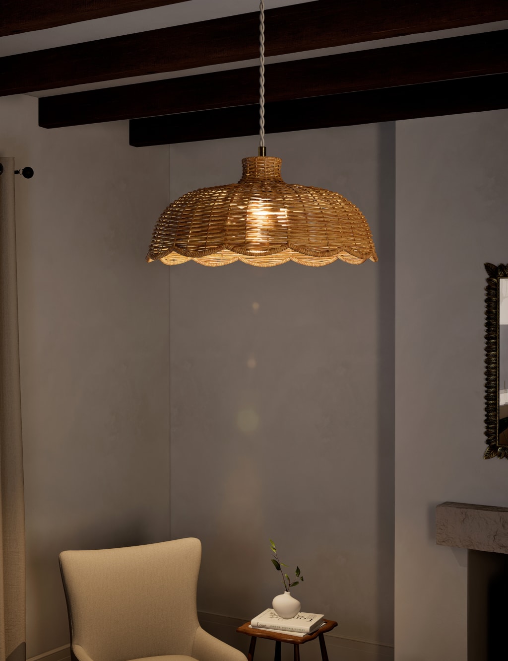 Scallop Rattan Shade