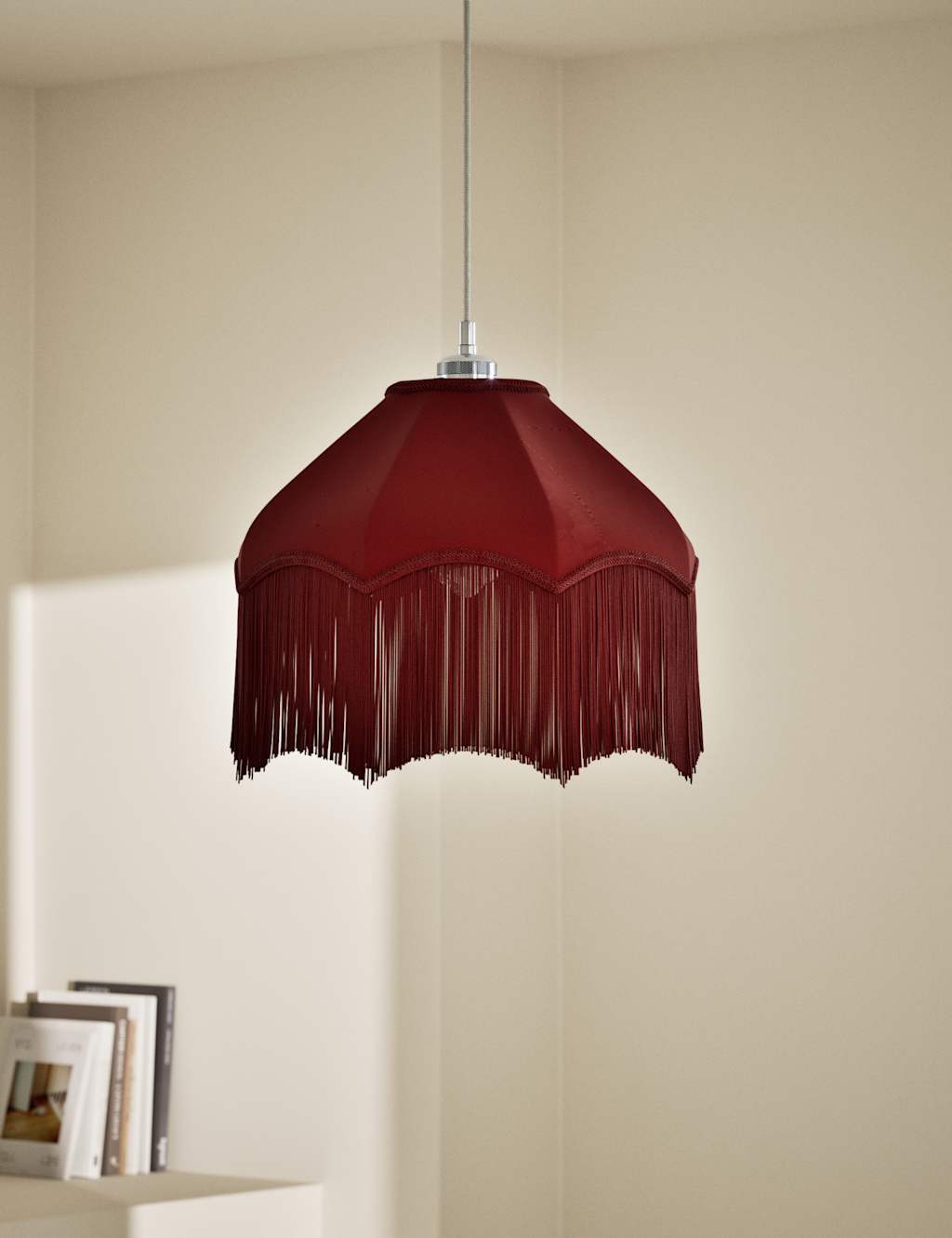 Fringed Velvet Lamp Shade