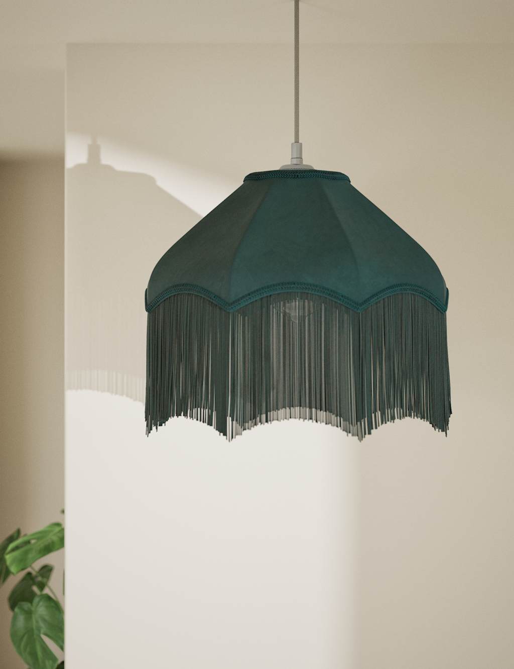 Fringed Velvet Lamp Shade