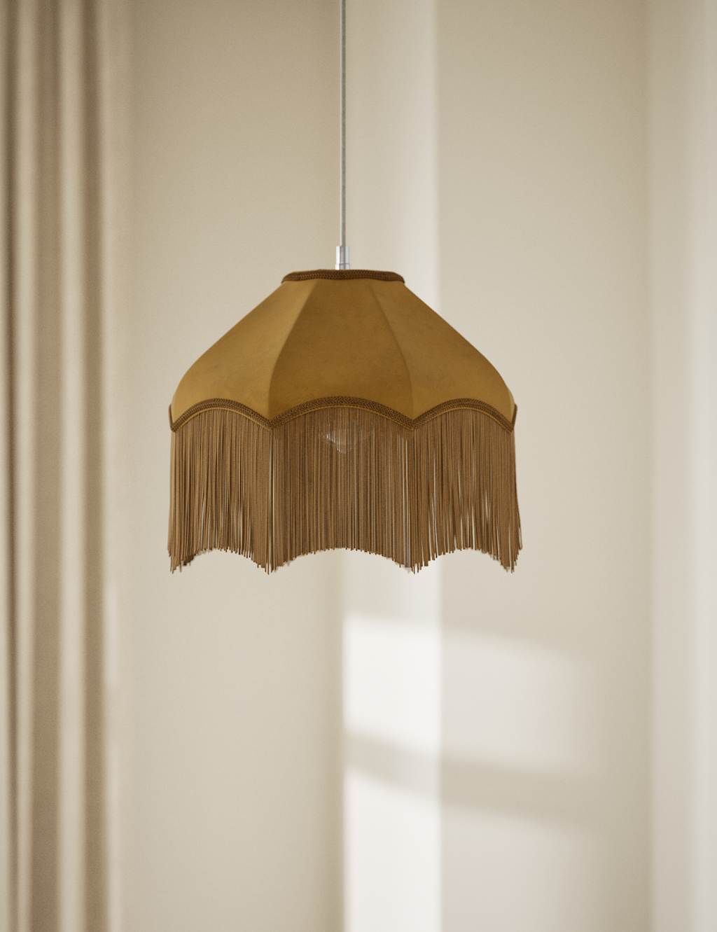 Fringed Velvet Lamp Shade