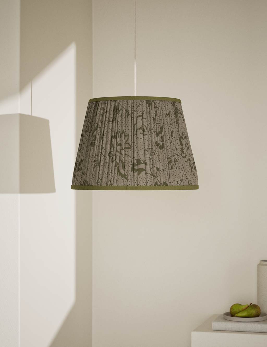 M&S Fabric Floral Pleated Shade Green