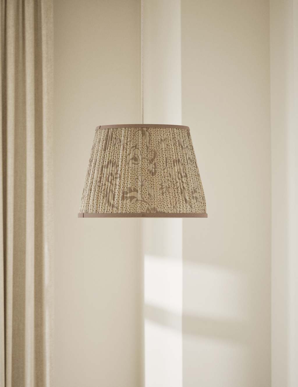 M&S Fabric Floral Pleated Shade Natural