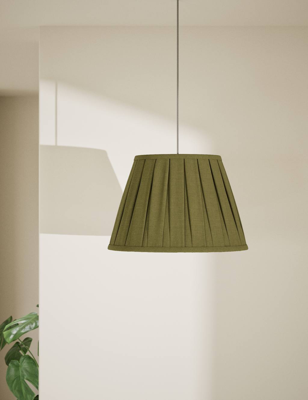 M&S Fabric Wide Pleated Shade Green