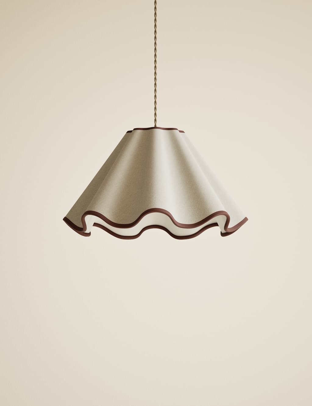 Image of M&S Fabric Wave Scallop Shade Brown