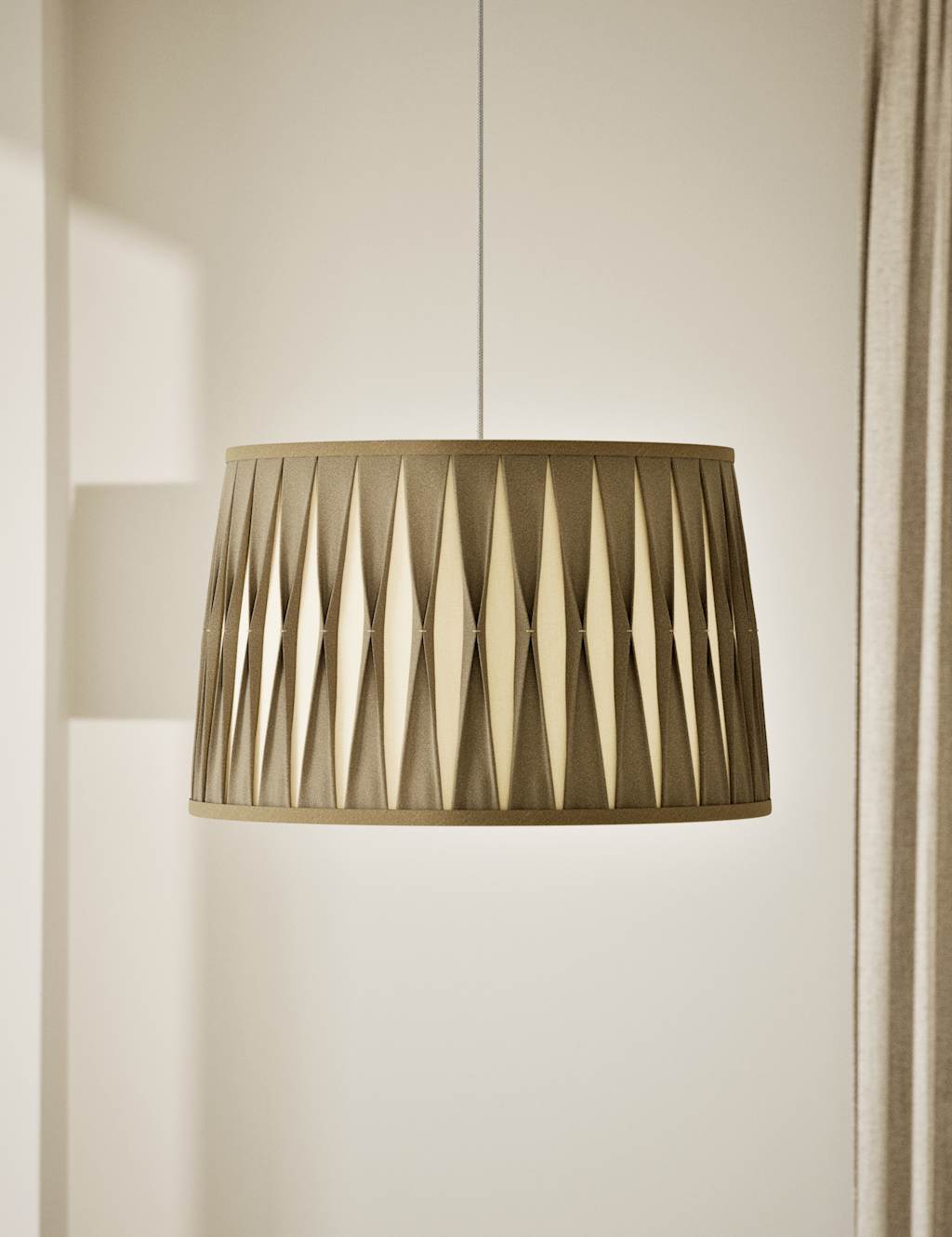 M&S Fabric Pinch Pleat Shade Natural