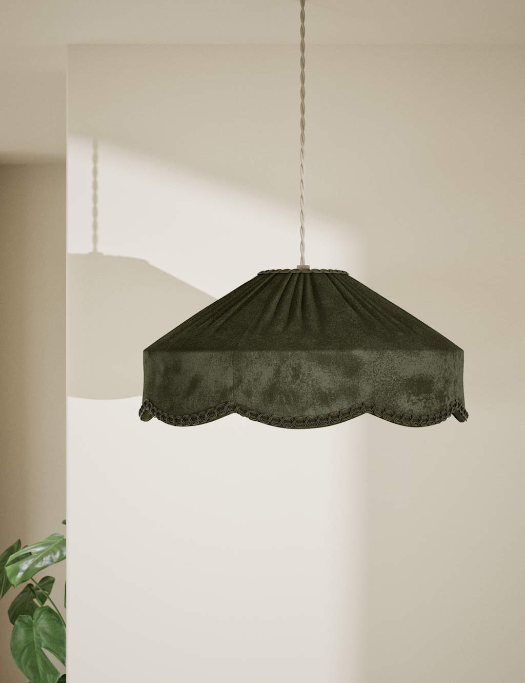 M&S Velvet Decorative Trim Shade Green