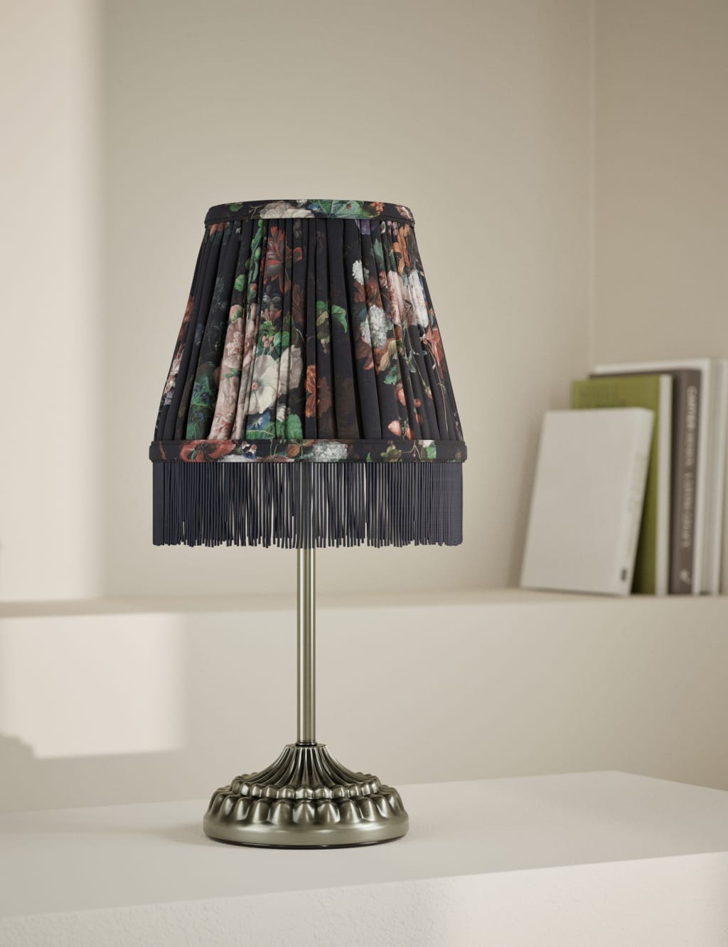 Floral Pleated Rechargeable Table Lamp