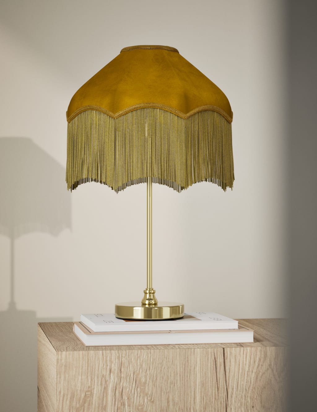 Velvet Fringed Table Lamp