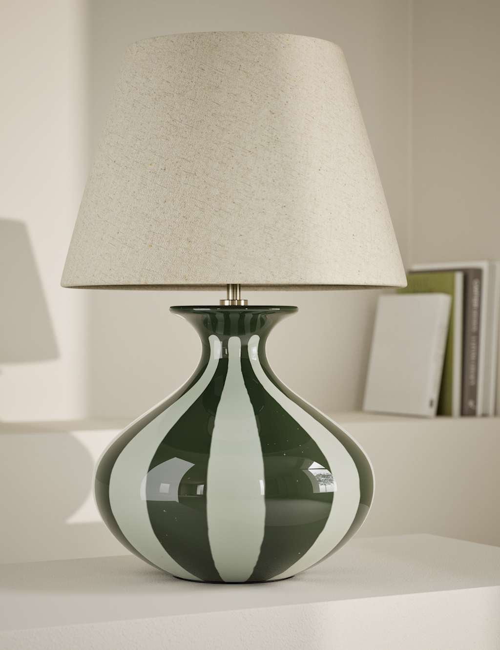 Ceramic Striped Table Lamp