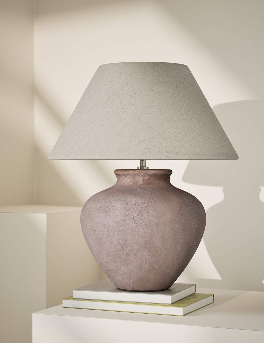 M&S Ceramic Urn Table Lamp Neutral