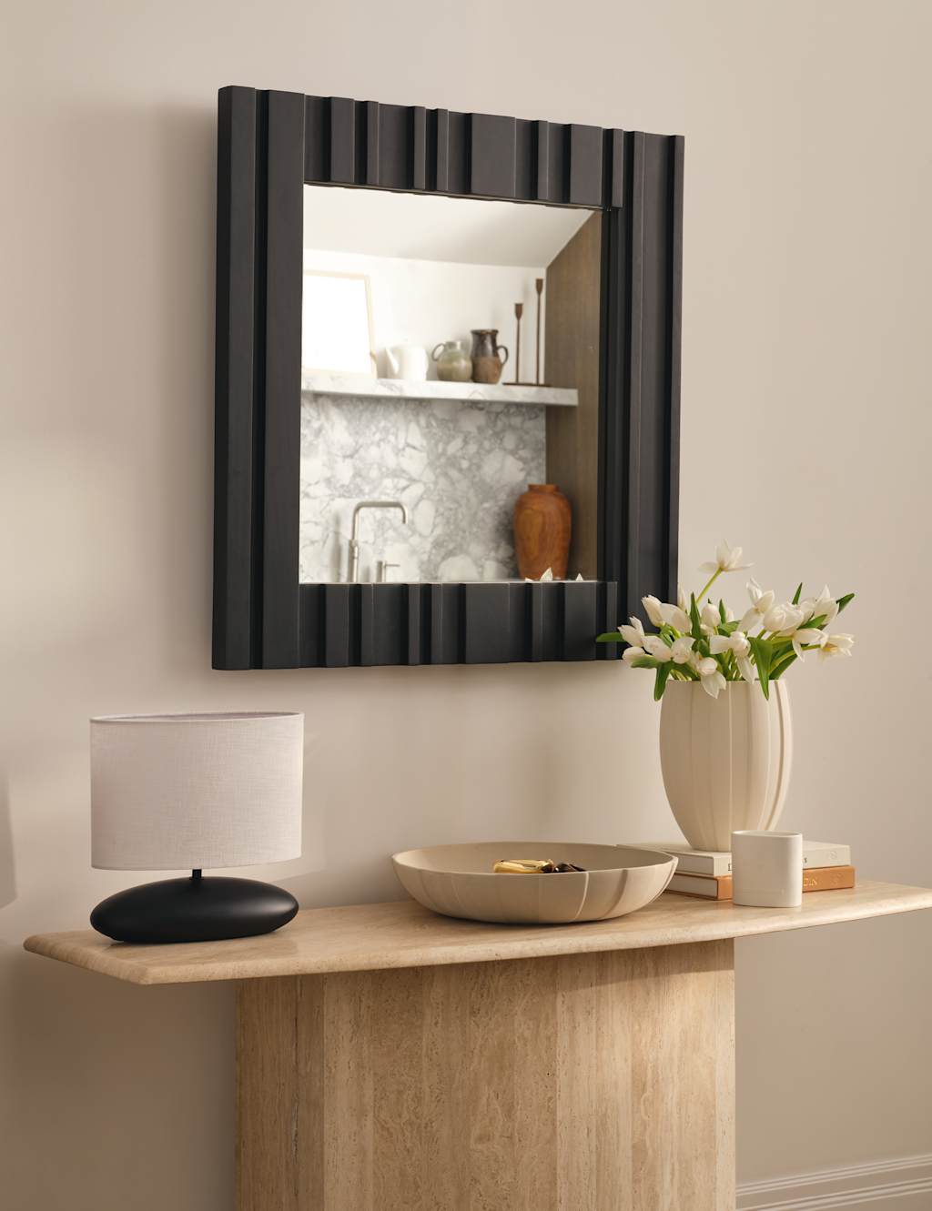 Square Ribbed Mirror