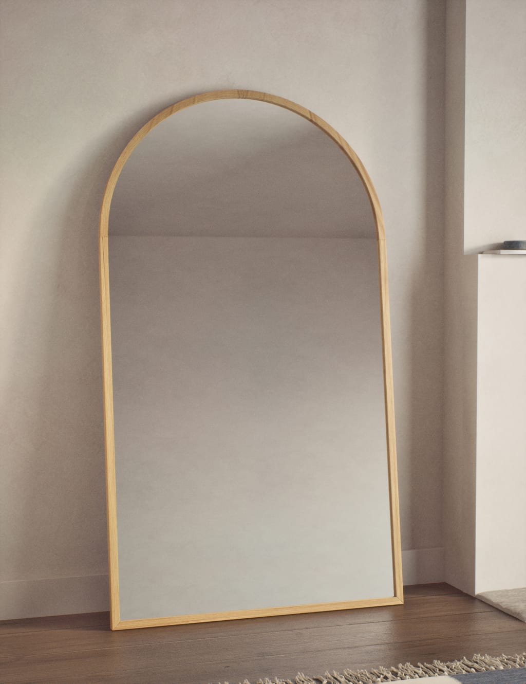 Wooden Arch Free Standing Mirror
