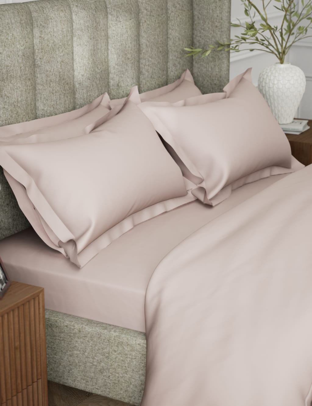2pk Egyptian Cotton 230 Thread Count Oxford Pillowcases