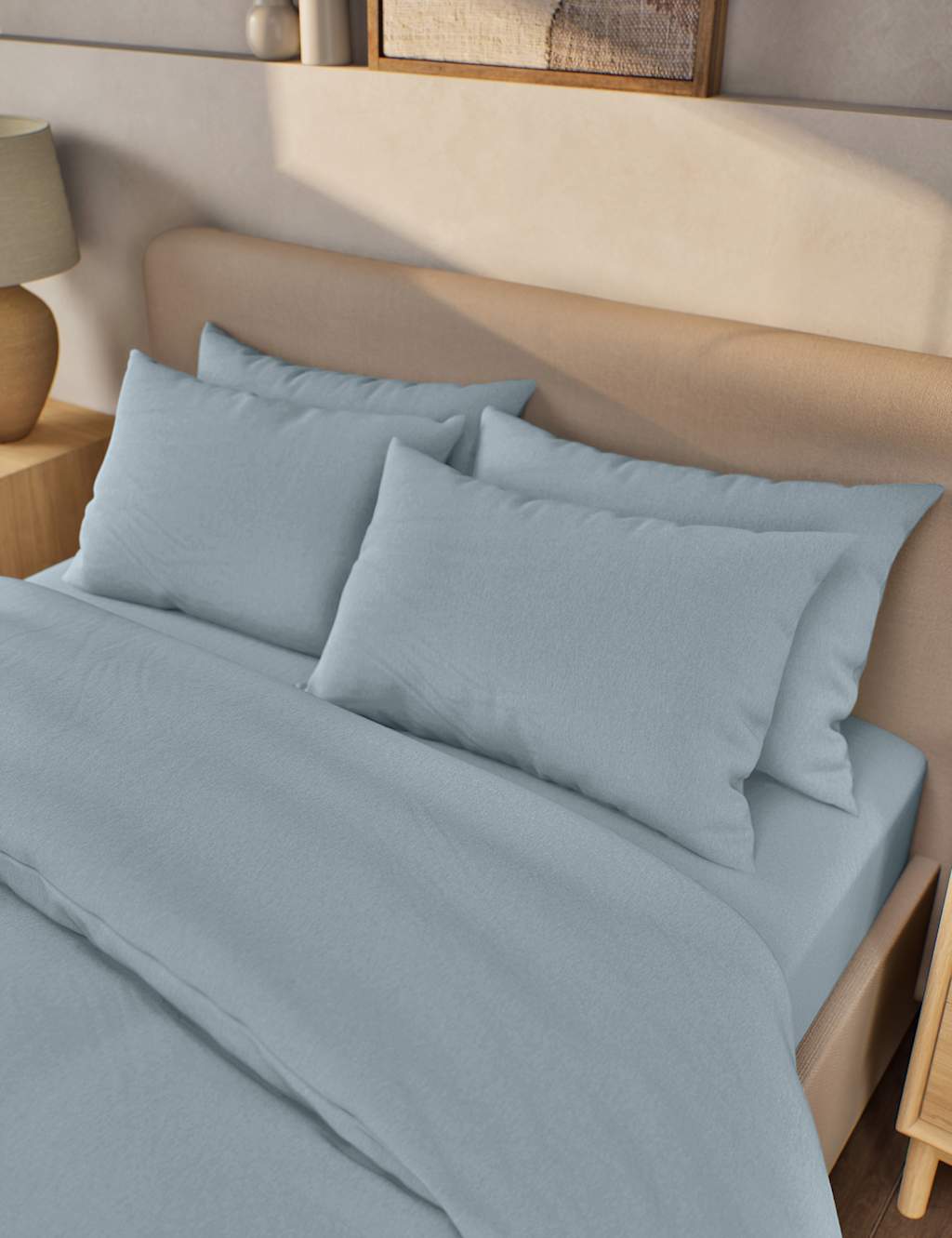2pk Pure Brushed Cotton Pillowcases