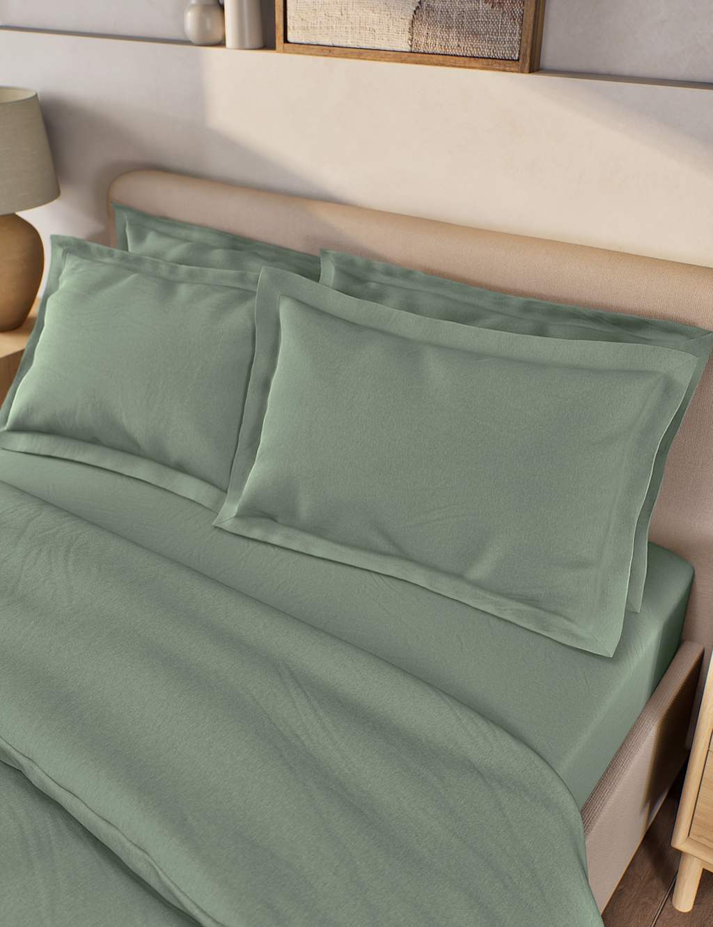 2pk Pure Brushed Cotton Oxford Pillowcases