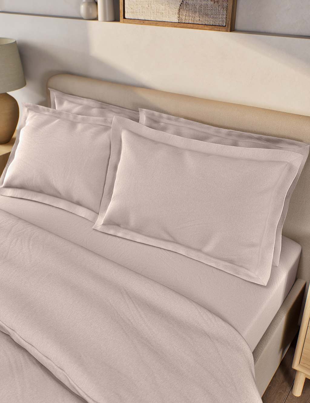 2pk Pure Brushed Cotton Oxford Pillowcases