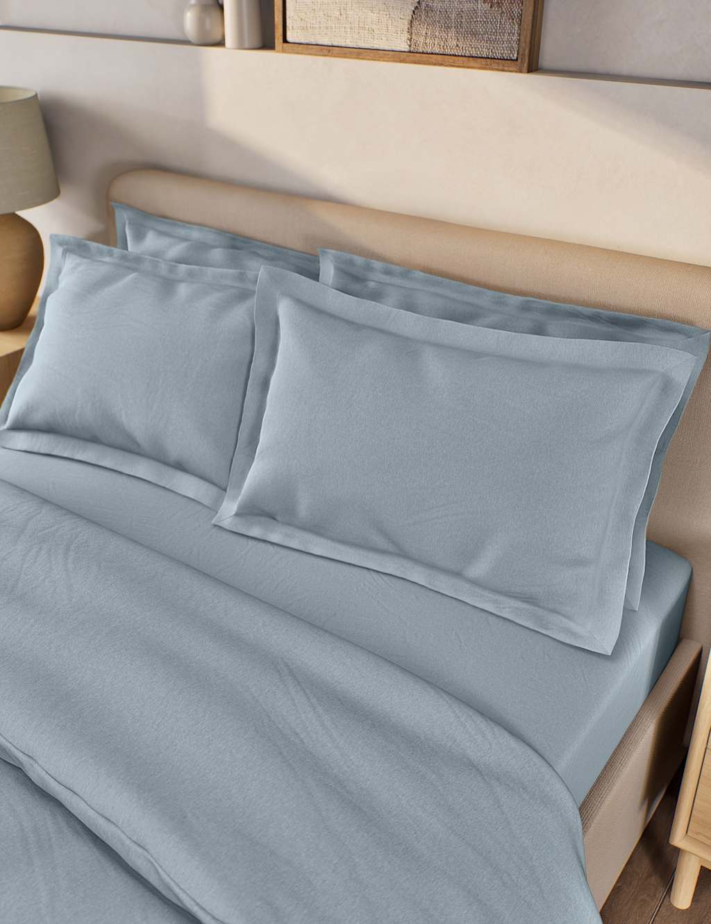 2pk Pure Brushed Cotton Oxford Pillowcases