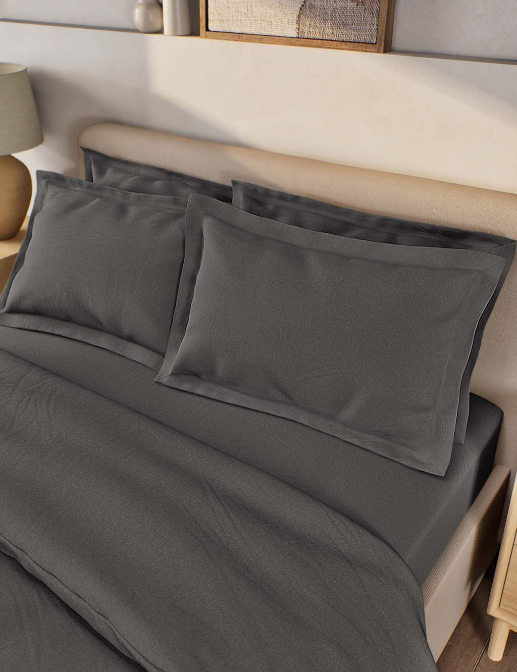 2pk Pure Brushed Cotton Oxford Pillowcases