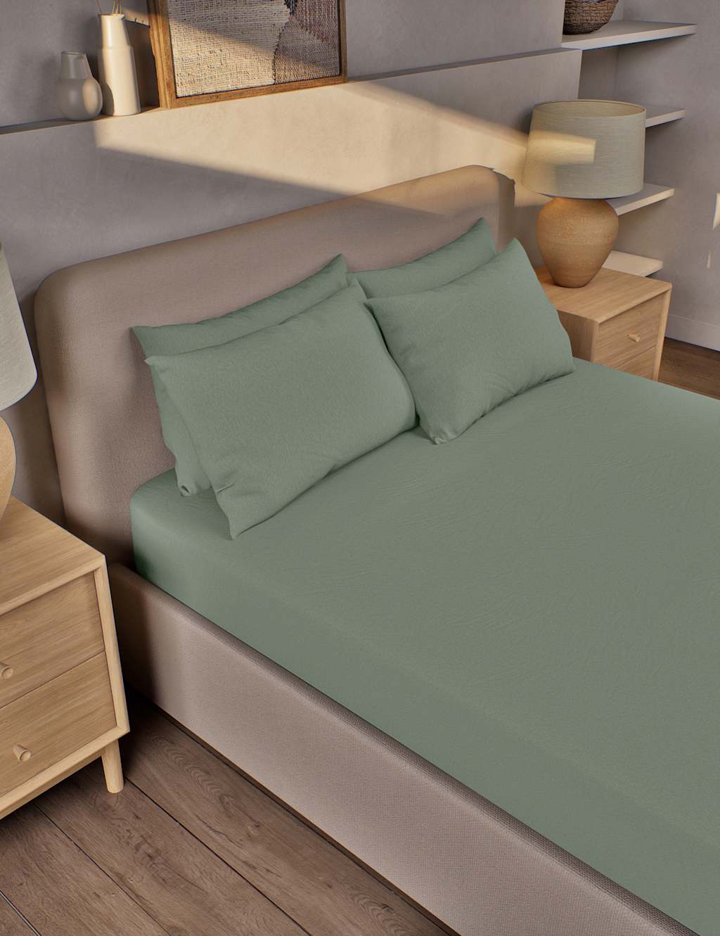 Pure Brushed Cotton Deep Fitted Sheet